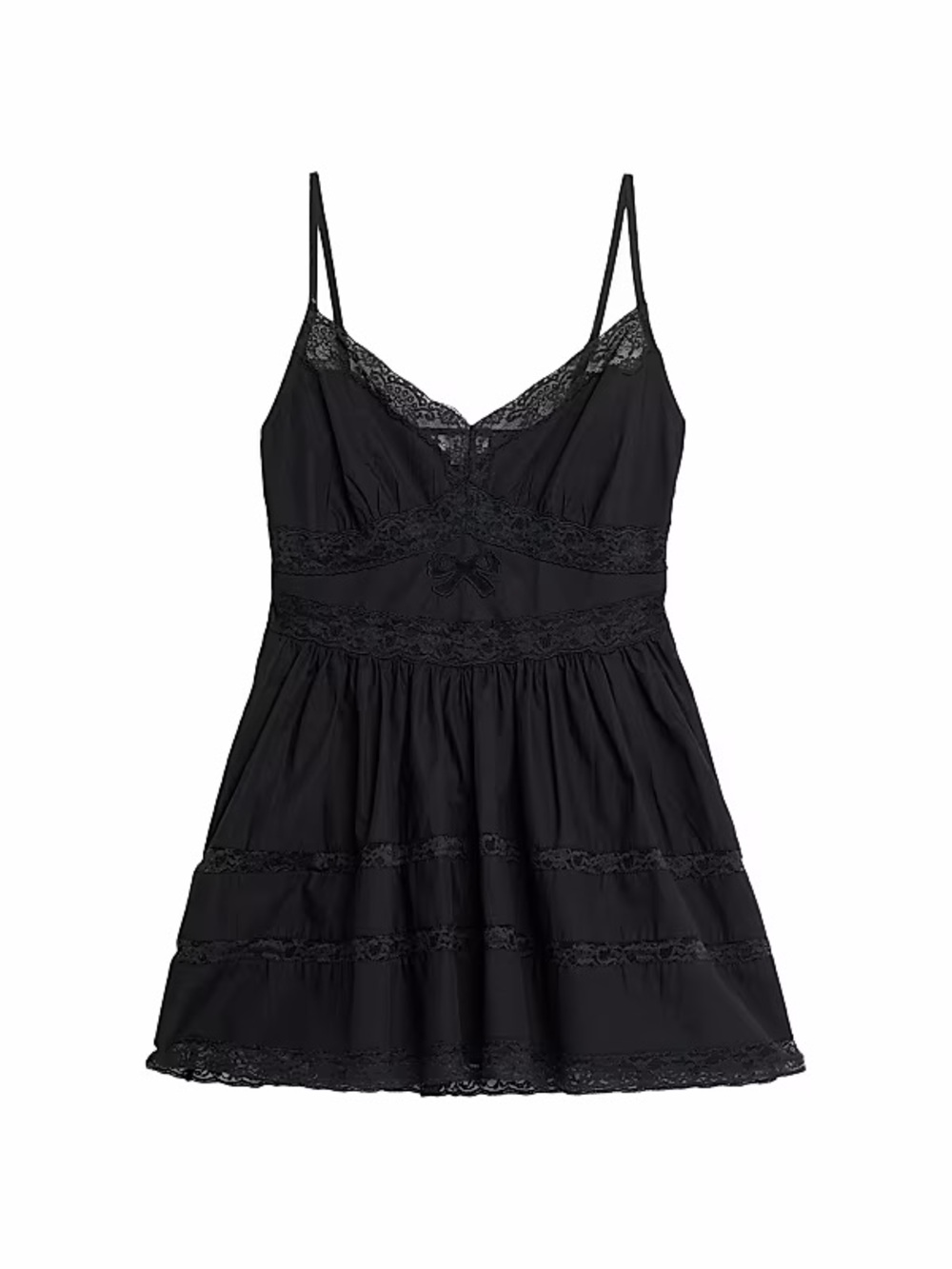 Zima Cotton Lace Bow Mini Dress